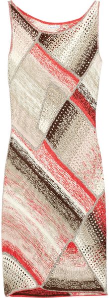 Oscar de la Renta Knitted Silk and Metallic Dress - Lyst