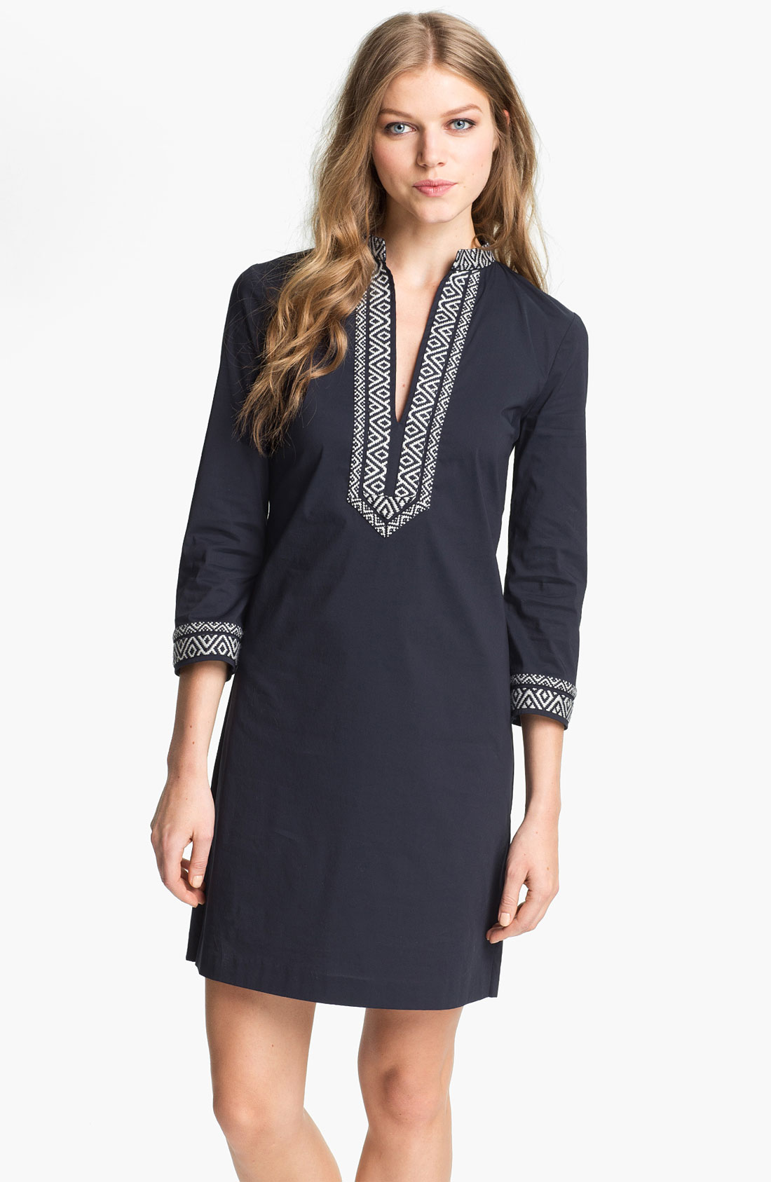 Tory Burch Poplin Shift Dress In Blue (medium Navy) 