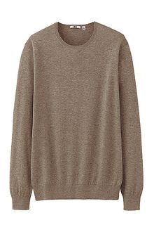 Uniqlo Cotton Cashmere Crew Neck Sweater - Lyst
