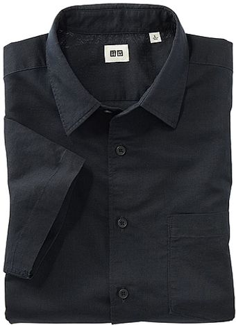 Uniqlo Linen Cotton Short Sleeve Shirt - Lyst