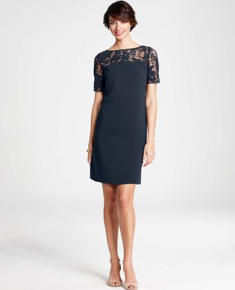 Ann Taylor Petite Lace Cutout Dress - Lyst