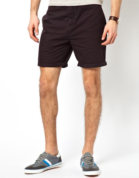 chino black shorts