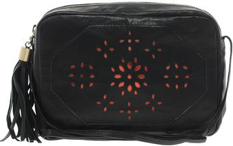 Asos Leather Across Body Bag with Floral Cutout Detail - Lyst