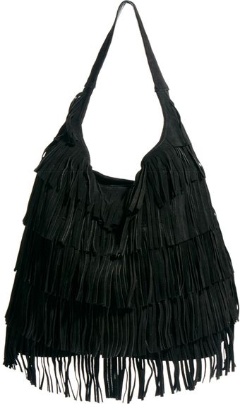 Asos Leather Fringe Hobo Bag - Lyst