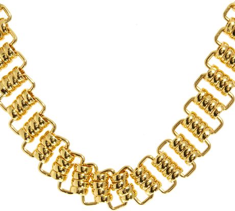 Asos Ring Link Chain Necklace in Gold | Lyst