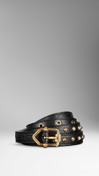 Burberry Studded London Leather Belt - Lyst