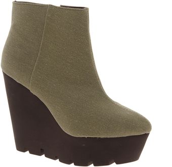 Cheap Monday Monolit Canvas Wedge Boot - Lyst