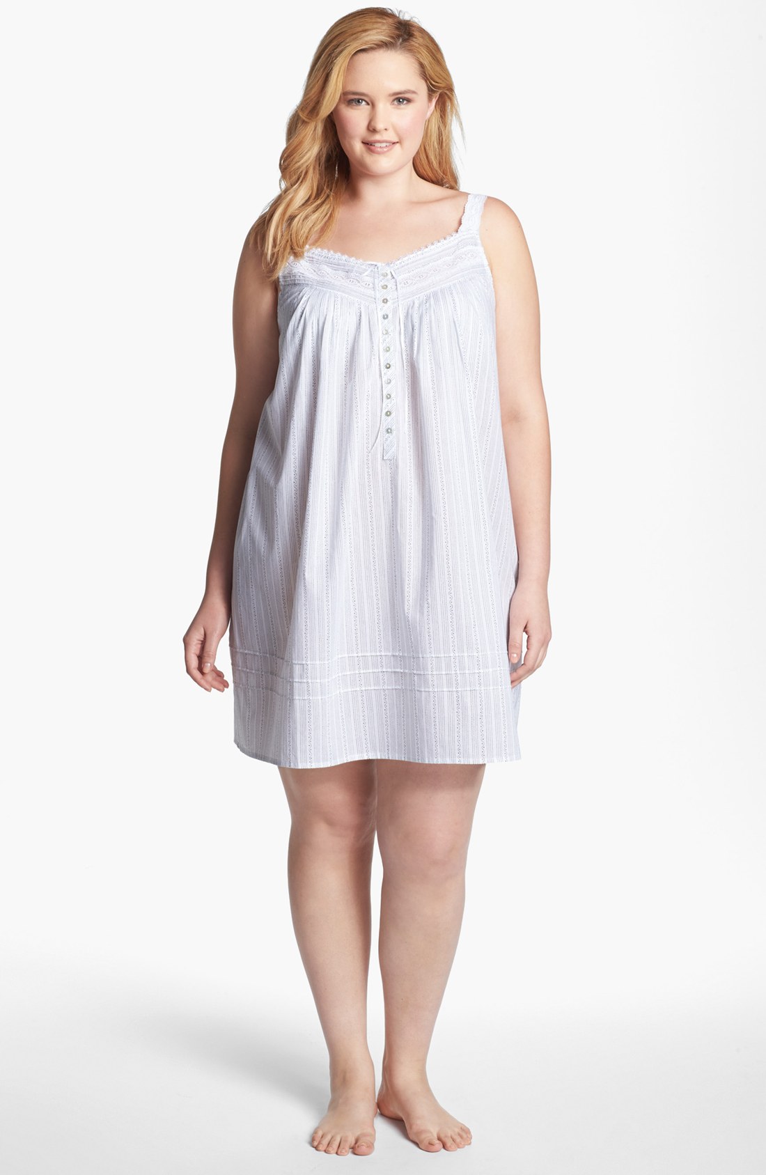 Eileen West Moonlit Shores Short Nightgown Plus In White White Black 