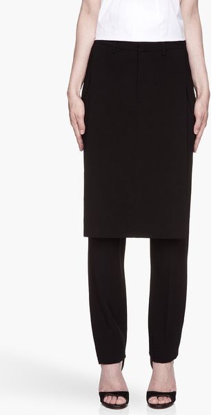 Givenchy Black Layered Cady Trousers - Lyst