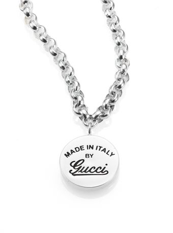 Gucci Sterling Silver Signature Necklace - Lyst