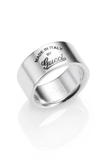 Gucci Sterling Silver Signature Ring - Lyst