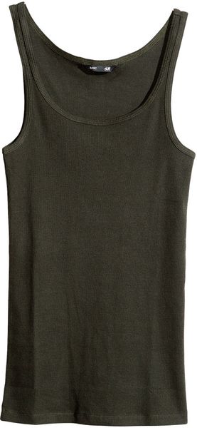 H&M Ribbed Top - Lyst