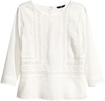 H&M Lace Blouse - Lyst