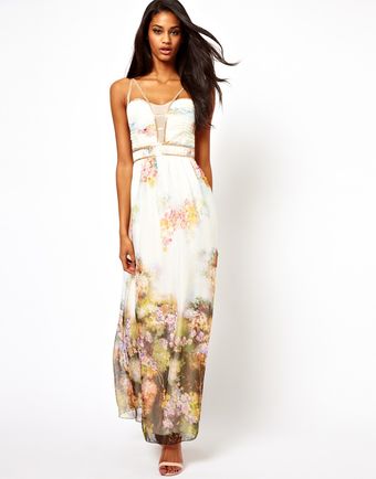 Little Mistress Maxi Dress in Floral Print - Lyst
