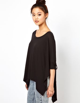LNA Rolled Sleeve Cape Tshirt - Lyst
