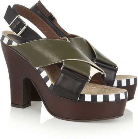 marni colorblock sandals army leather