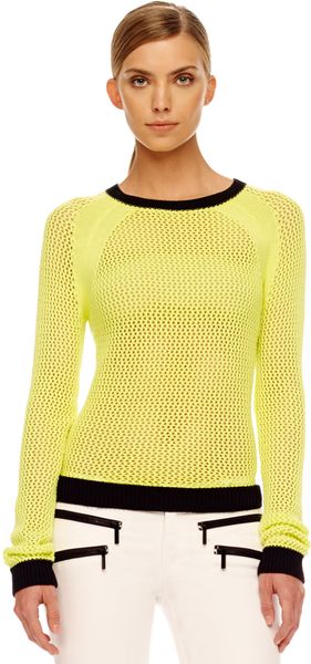 Michael Kors Twotone Mesh Sweater - Lyst