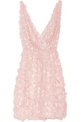 Oscar de la Renta Appliquéd Silk Organza Dress