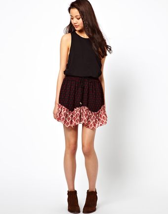 River Island Printed Flippy Skirt - Lyst