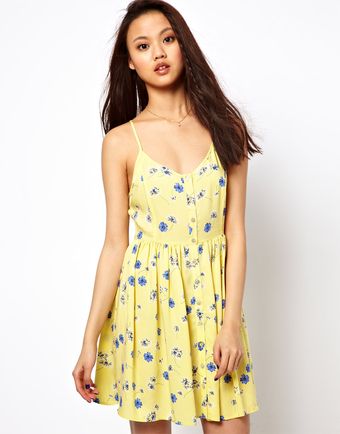 River Island Daisy Print Sun Dress - Lyst