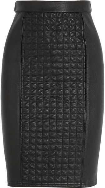 Roberto Cavalli Quilted Stretch Leather Skirt - Lyst