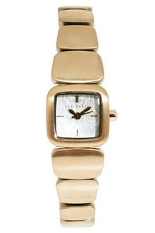 Ted Baker Square Face Gold Bracelet Watch - Lyst
