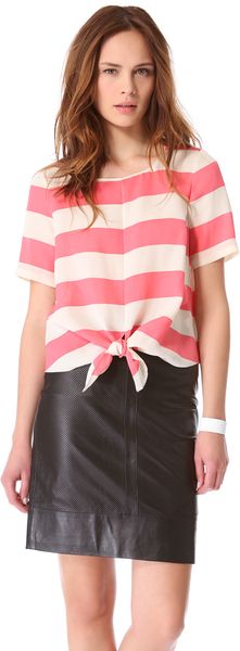 Tibi Stripe Tie Top - Lyst
