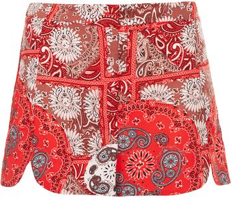 Topshop Scallop Printed Shorts - Lyst