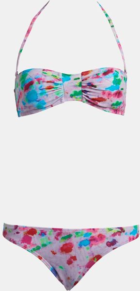 Topshop Tie Dye Bandeau Bikini In Purple Lilac Lyst