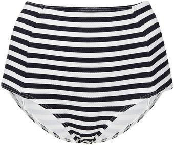 Topshop Navy High Waisted Bikini Pants - Lyst