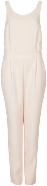 Topshop Nude Jumpsuit - Lyst