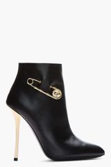 Versus  Black Leather Goldtrimmed Army Boots
