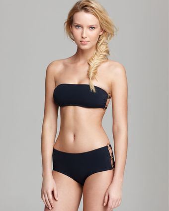 Michael Kors Ring Cutout Bandeau Bikini Set - Lyst
