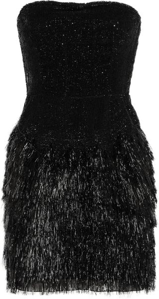 Roberto Cavalli Fringed Sequined Dress - Lyst