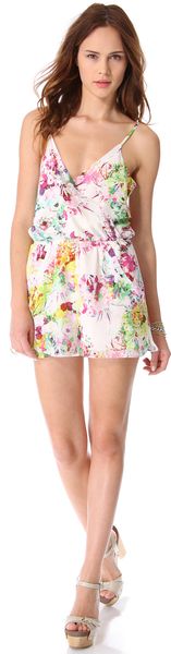 Addison Downey V Neck Romper - Lyst