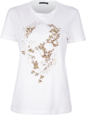 Alexander McQueen Embellished Skull T-Shirt - Lyst