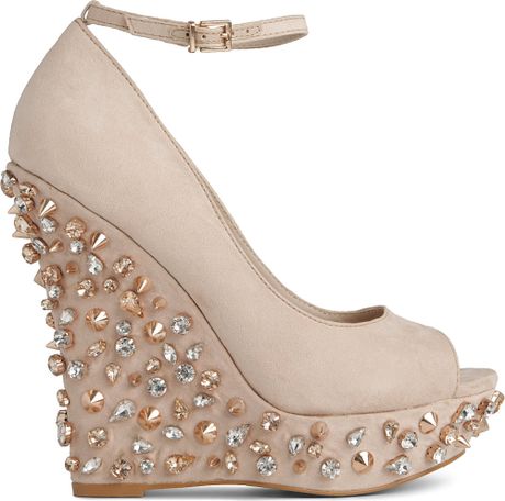 carvela nude wedges