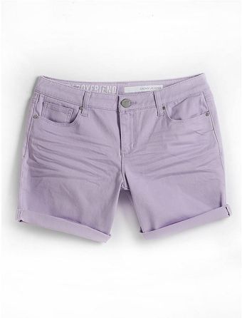 DKNY City Boyfriend Cuffed Denim Shorts - Lyst