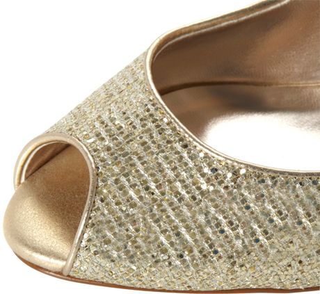 dune gold glitter heels