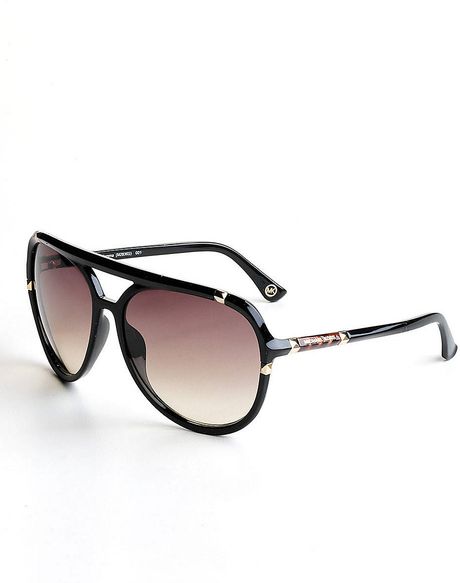 Michael Kors Jemma Plastic Aviator Sunglasses In Black Lyst