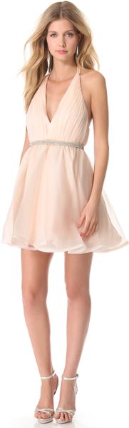Alice + Olivia Brookie Halter Dress - Lyst