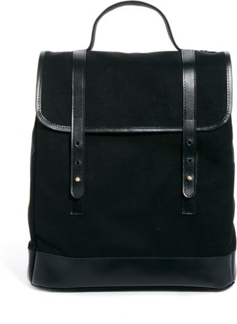 Asos Canoe Shape Canvas Backpack with Leather Trim - Lyst