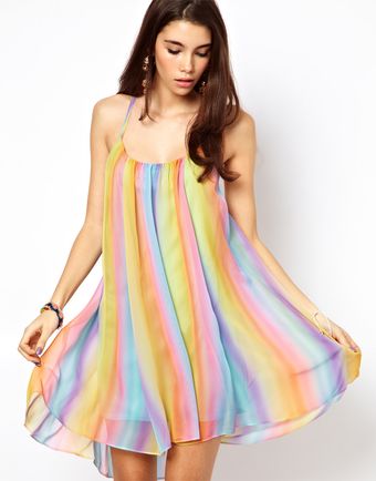 ASOS Collection Rainbow Swing Dress with Cami Back - Lyst