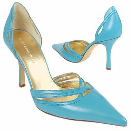 turquoise leather shoes