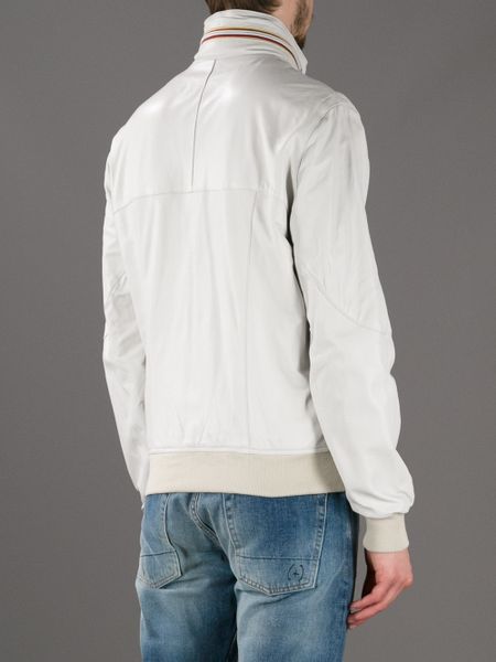 Gold Bunny Zip Sport Jacket in White for Men