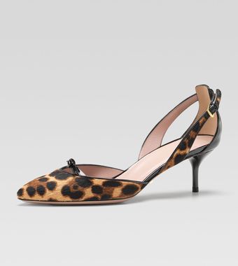 Gucci Leopardprint Calf Hair Pump - Lyst