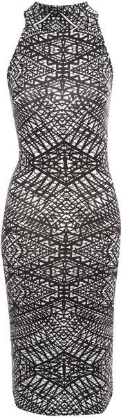 Jane Norman High Neck Printed Midi Dress - Lyst