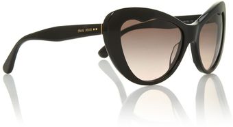 Miu Miu Ladies Black Cat Eye Sunglasses - Lyst