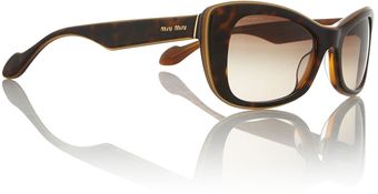 Miu Miu Ladies Mu010s Havana Butterfly Sunglasses - Lyst