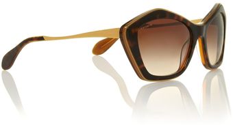 Miu Miu Ladies Mu020s Havana Butterfly Sunglasses - Lyst